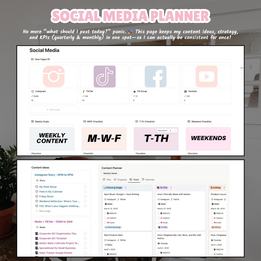 Social Media Planner in Notion