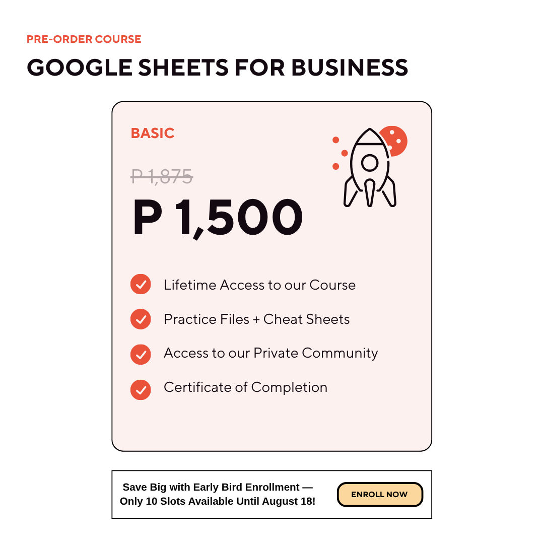 PRE-ORDER:  Google Sheets for Business Course ( BASIC PACKAGE)