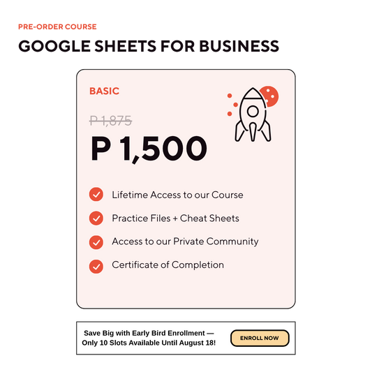 PRE-ORDER:  Google Sheets for Business Course ( BASIC PACKAGE)