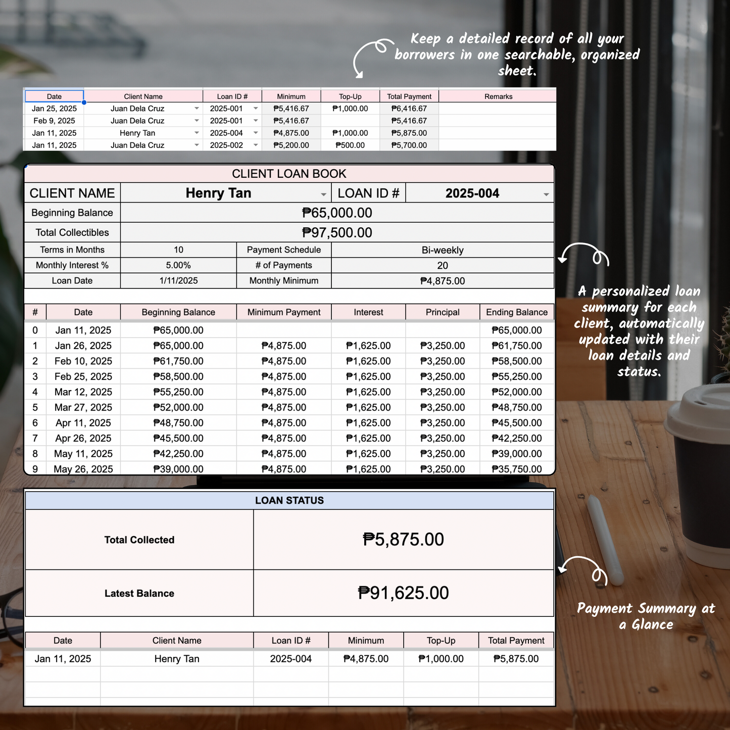 Lending Business Tracker in Google Sheets