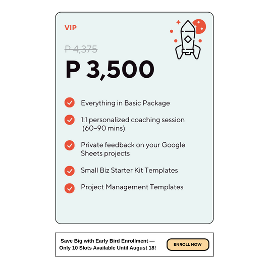PRE-ORDER:  Google Sheets for Business Course (VIP Package )
