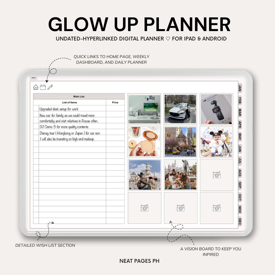 Glow Up Planner - GoodNotes | Notability | Ipad & Tablet
