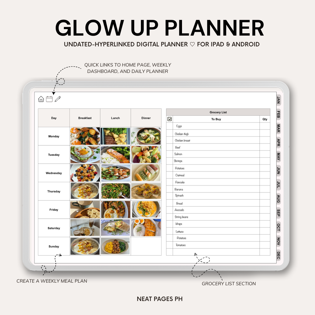 Glow Up Planner - GoodNotes | Notability | Ipad & Tablet